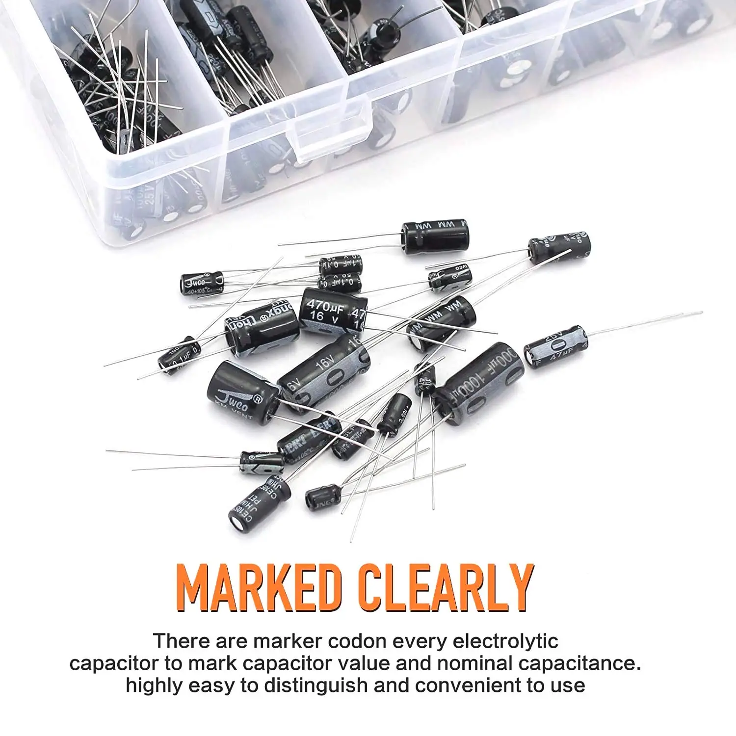 510 pces 24 valoriza o jogo de alumínio 10-50v da variedade do capacitor eletrolítico escala 0.1uf-1000uf mais capacitores eletrolíticos sortidos