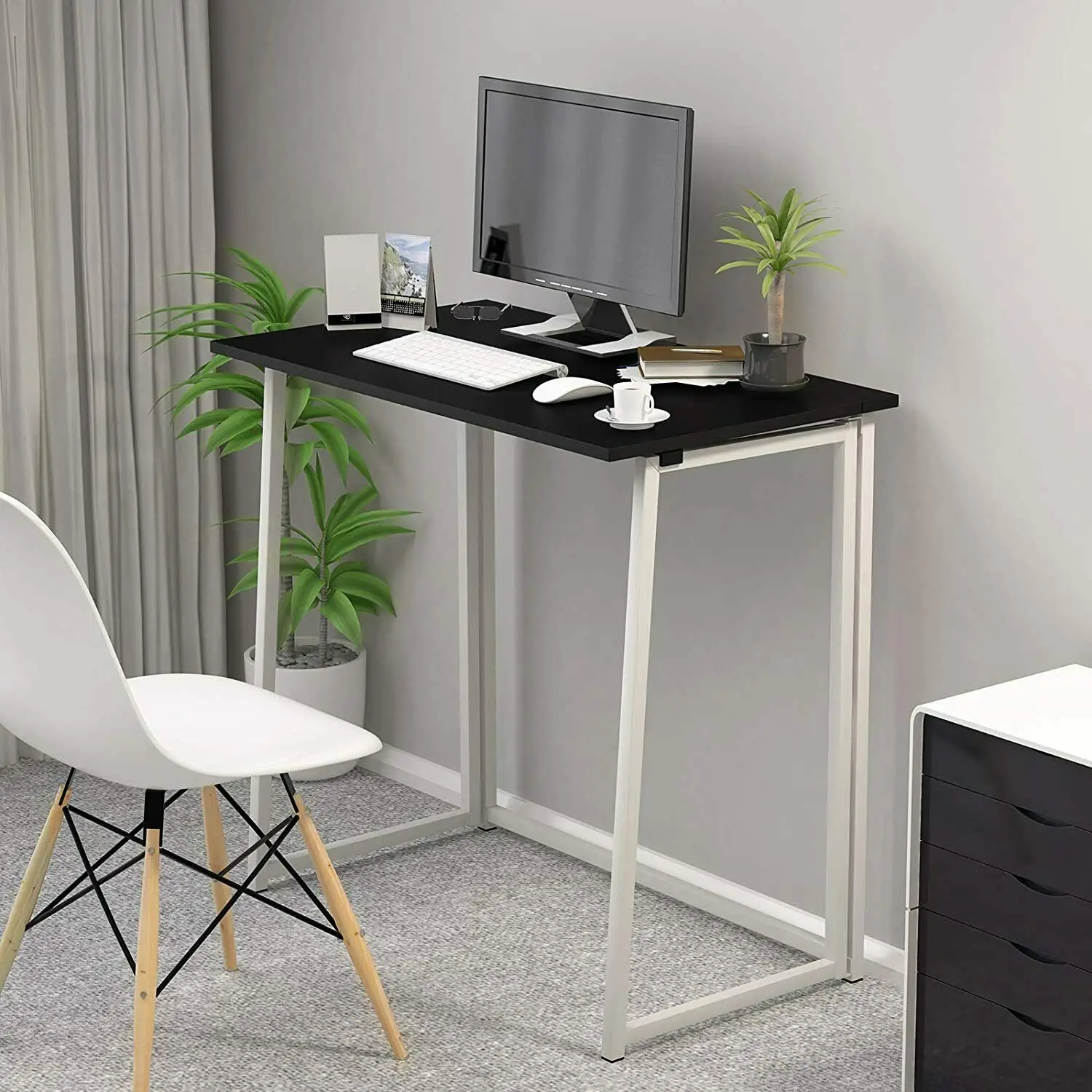Escritorio plegable para ordenador portátil, mesa de estudio para el hogar, ahorro de espacio, estilo Simple, 80x45x74cm