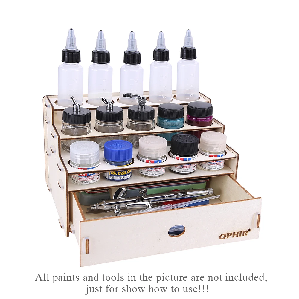 Estante de madera para pigmentos con armario, soporte de almacenamiento de pinturas y tinta, herramientas de dibujo, organizador Modular, suministro