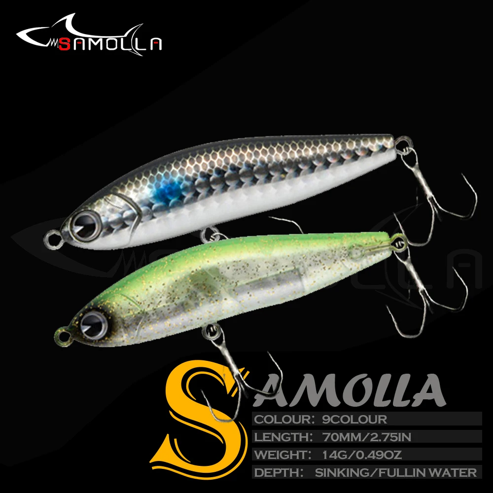 

New Sinking Pencil Fishing Lure Weights 14g Artificial Bionics Bait Pesca Saltwater Lures For Big Sea Bass Fish Leurre De Peche