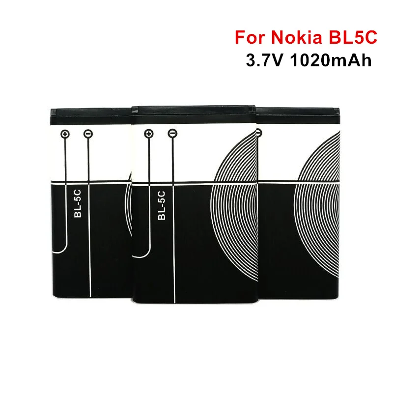 3PCS Lithium Li-Po 3.7V 1020mAh Battery BL-5C BL 5C For Nokia 6267 6270 6330 6555 6600 6620 6630 1100 1101 1110 1112 1208 1600