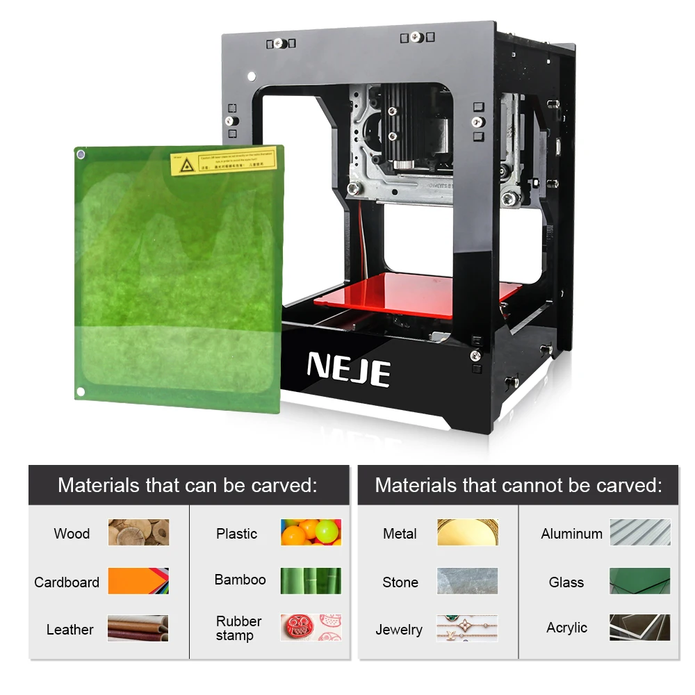 NEJE DK-8-KZ 3000mW DIY Desktop Mini CNC Laser Engraver Cutter Engraving Wood Cutting Machine Router with Bluetootwith Bluttooth