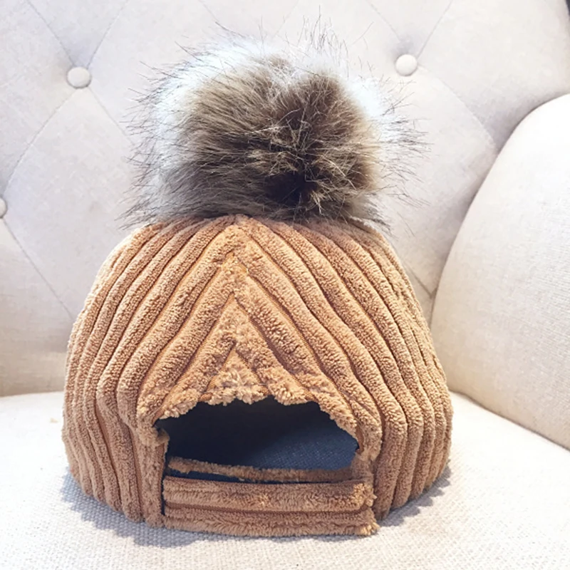 2019 Bola Rambut Korduroi Topi Wanita Musim Gugur Musim Dingin Topi Bisbol Gaya Fashion Dapat Disesuaikan Topi Wanita Hangat Kasual Streetwear