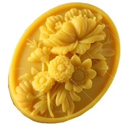 Oval Flower 3D Soap Mold Natural Bar Soap Molds Scented Candle Wax Silicone Mold Aromatherapy Plaster Resin Crafts Mold