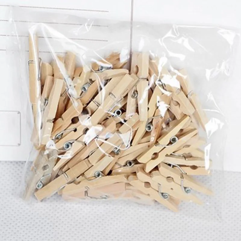 25/35/45 MM Small Size Natural Wooden Clips Clothes Photo Clips Paper Clothespin Craft Decor Clip Photo Clips Pegs