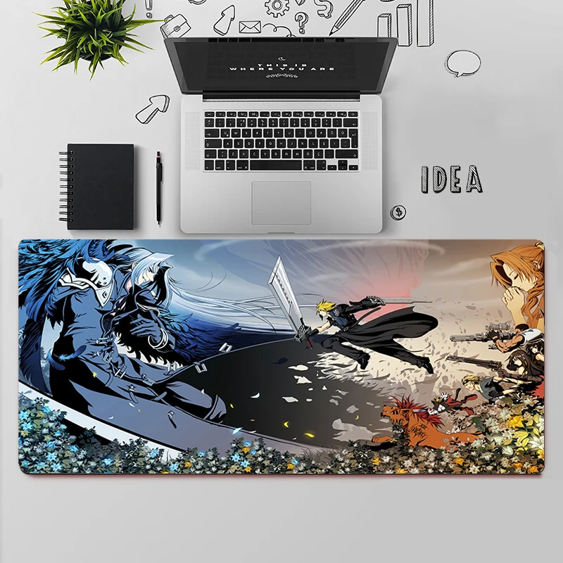 Grand tapis de souris de jeu pour PC Gamer, tapis de souris, ordinateur, polymères, grand, fin, 7 média, clavier, bureau