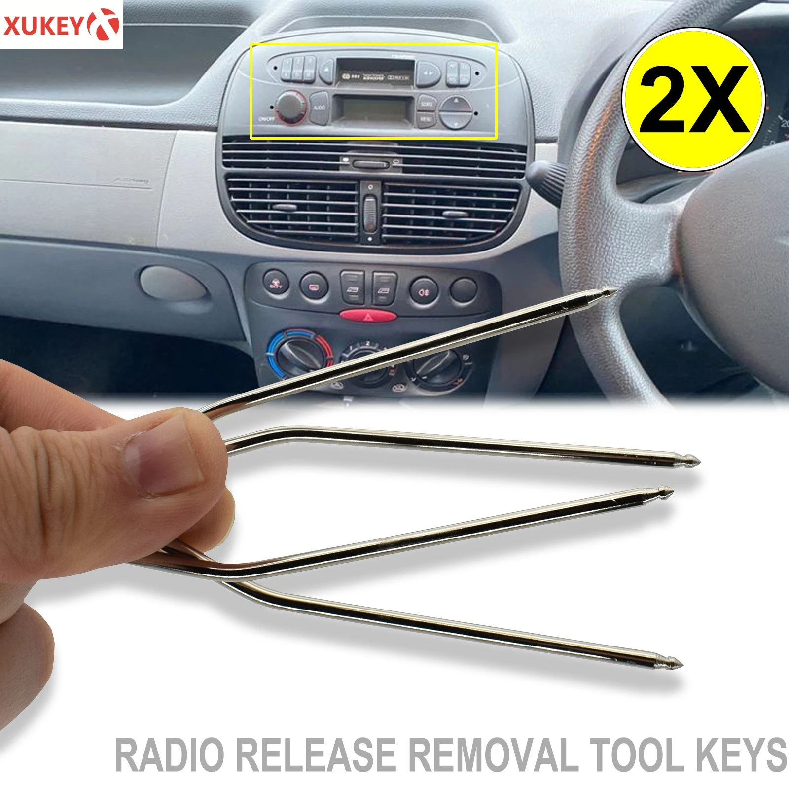 2x Car Radio Stereo CD Removal Tool Key Pin Release Extractor For Ford Peugeot Renault Fiat Auto Accessories Styling