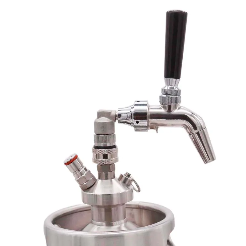 Stainless Forward Sealing Tap with Stainless Ball Lock Quick Disconnect Homebrew Kegging For Ball Lock Cornelius Keg  Mini Keg