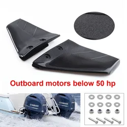 1 Pair Small Hydrofoil Boat Motor Stabiliser Enigne Components for 4-50HP Outboard with Bolt Nut ABS Black Boat Parts