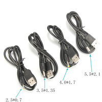 80CM USB Port To 2.5mm - 5.5mm 5V DC Barrel Jack Power Connector Cable Black For LED / Electronic Goods