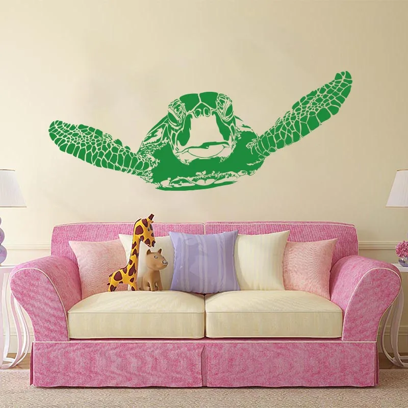 Huge Sea Turtle Ocean Animal Wall Sticker Bedroom Bathroom Turtle Sea Fish Wall Decal Kids Room Vinyl Home Decor