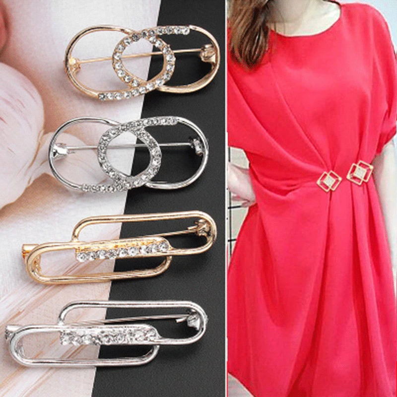 Women Skirt Waist Buckle  Fixed Clothes Decoration Waist Circumference Adjustable Clip Button Brooch Buckle Ring Accessories