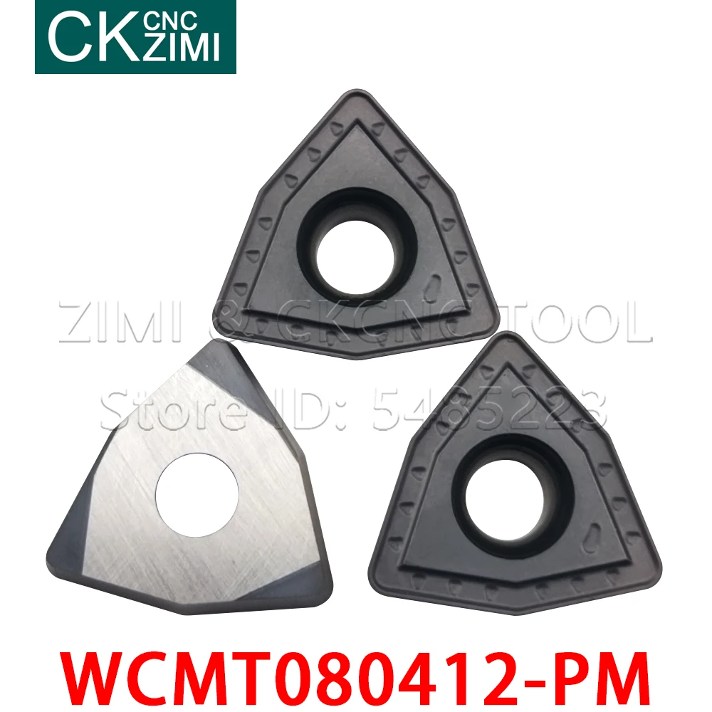 WCMT080412-PM القاطع التنغستن كربيد تحول CNC أداة U الحفر كربيد إدراج WCMT 080412 PM للصلب الفولاذ المقاوم للصدأ الحديد الزهر