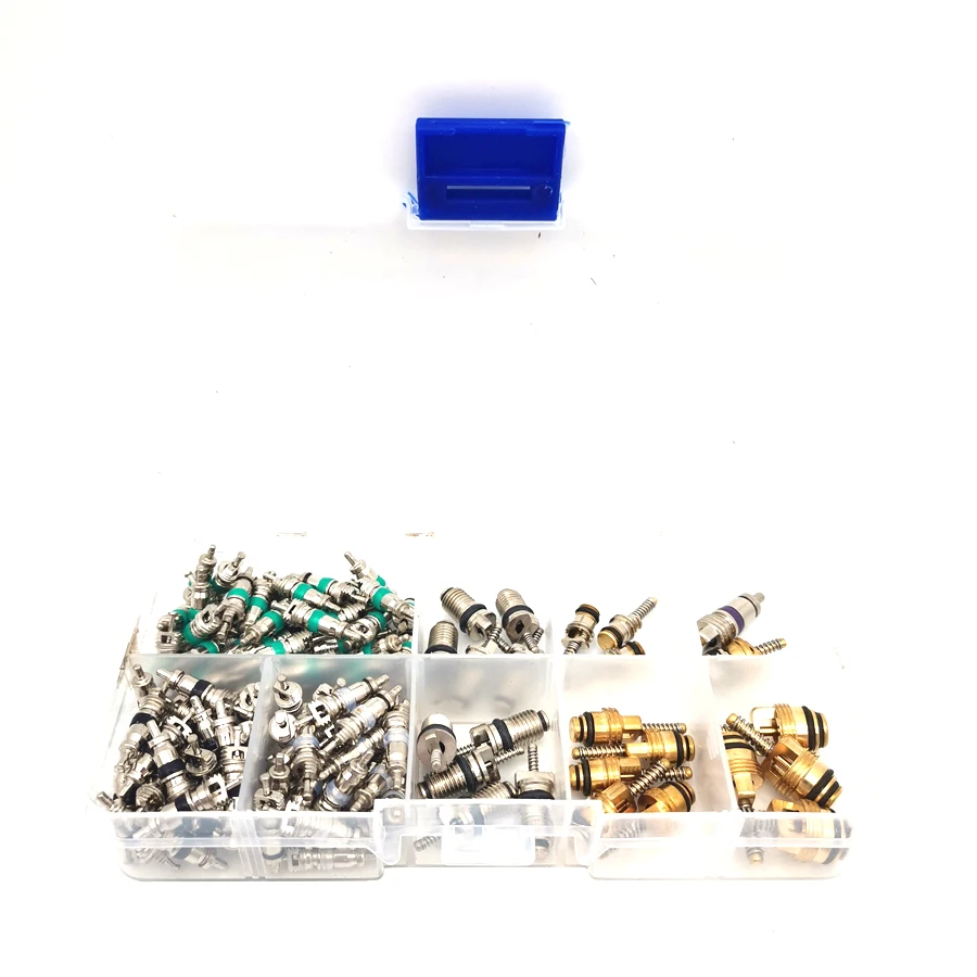 134pcs/box A / C Valve Core Valves R134A Automotive Air Conditioning Assortment Kits