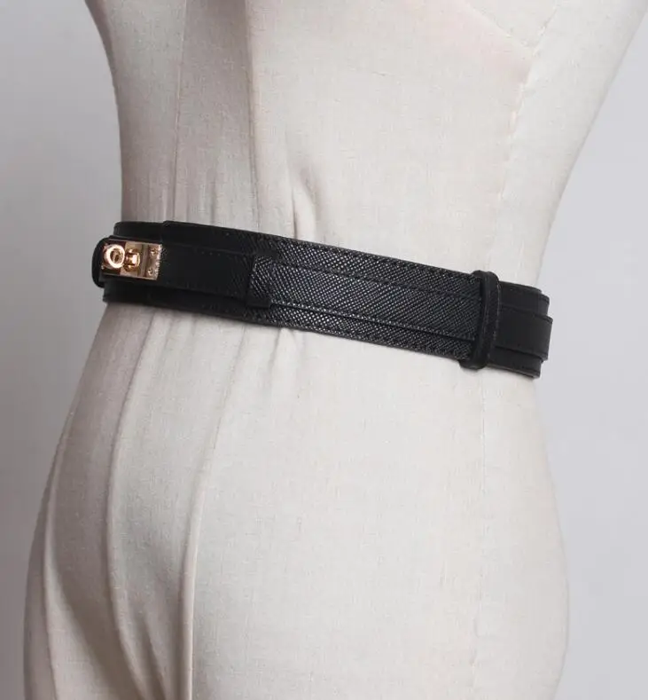 Women\'s runway pu leather Cummerbunds female Dress Corsets Waistband Belts decoration wide belt R1855