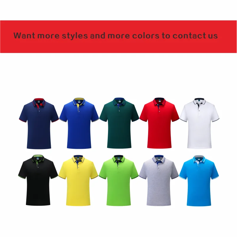 10 colors Casual Summer Short-sleeved Solid Color Cotton POLO Shirt Personal Group Uniform Custom Printed Design Photo LOGO