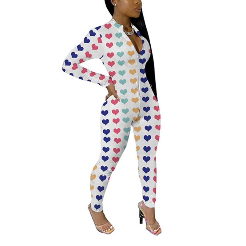 Women Butterfly Print Sexy Bodysuit Zipper V Neck Long Sleeve Sport Jumpsuits Rompers Yoga Sportswear Active Wear /2