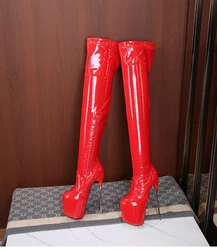 SDTRFT Damen schuhe pol tanzen 20cm dünne heels Stiletto über die knie lange stiefel plattform frauen pumpen SM Cosplay botas mujer