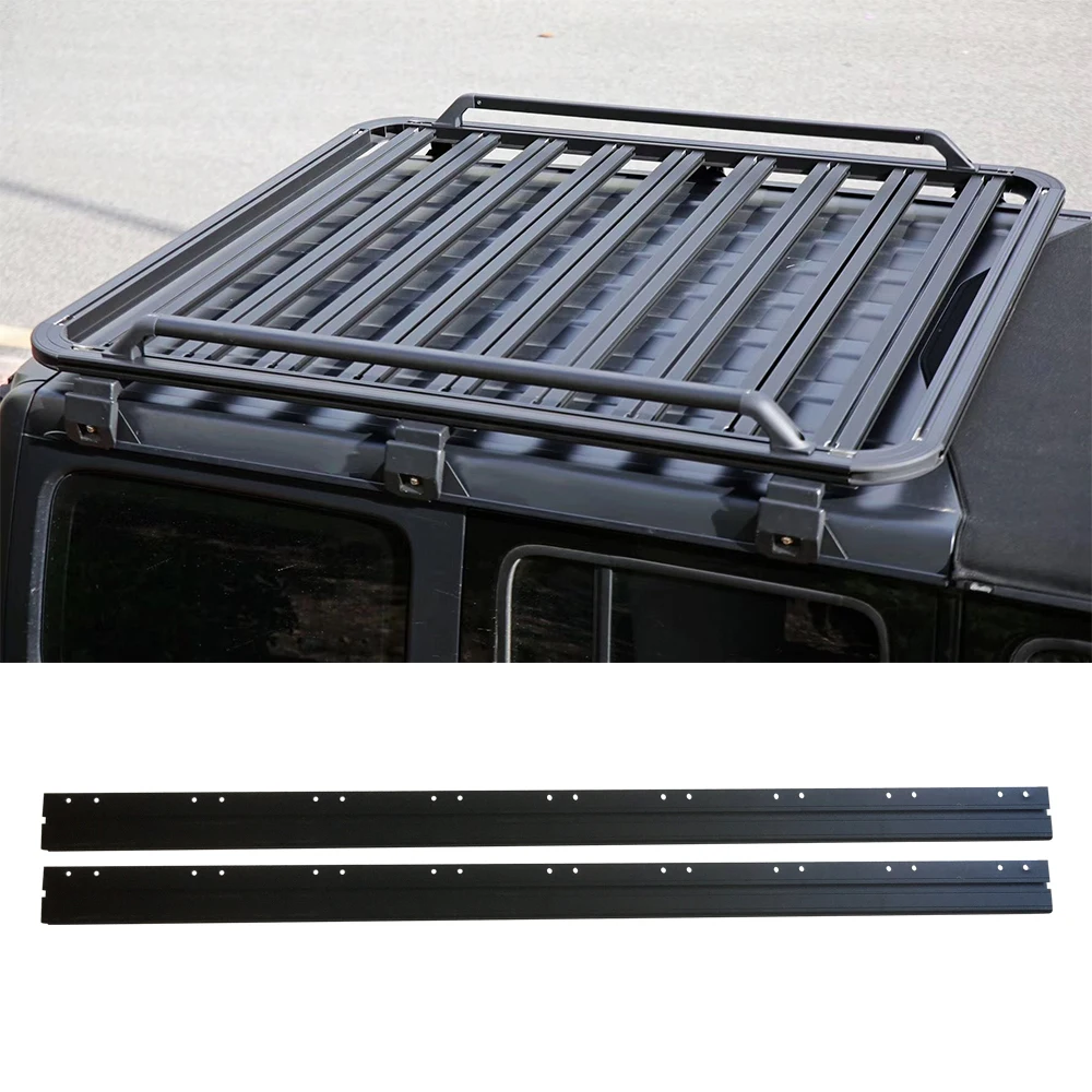 

Aluminum Alloy Hard Top Roof Rack Cargo Carrier Luggage Basket for Jeep For Wrangler JL 2018+ JL1187