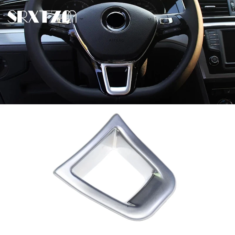 For Volkswagen VW Golf MK7 Jetta MK5 MK6 2015 Polo 2014+ Passat B7 B8 Car Steering Wheel Trim Cover Chrome Stickers