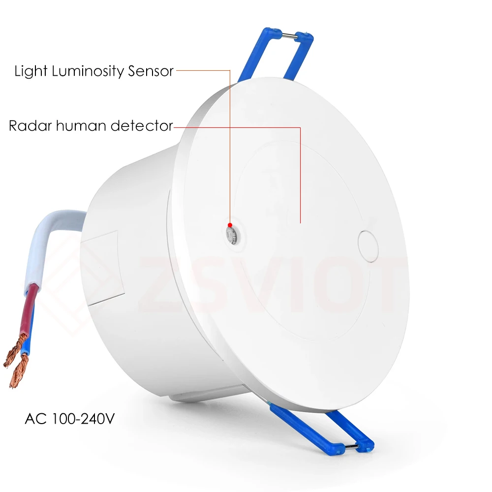 Tuya WiFi/Zigbee Radar Detector de presencia humana, Sensor de luminosidad de luz 2 en 1, función de detección de cuerpo humano, detección de