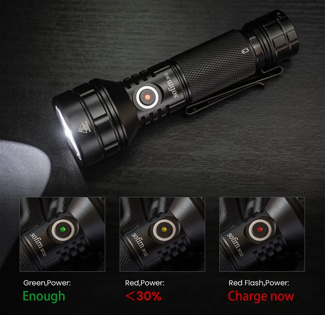 Sofirn IF22A TIR Optics 2100lm LED Flashlight Rechargeable 21700 USB C Powerful EDC Light Torch Outdoor Lantern for Fish