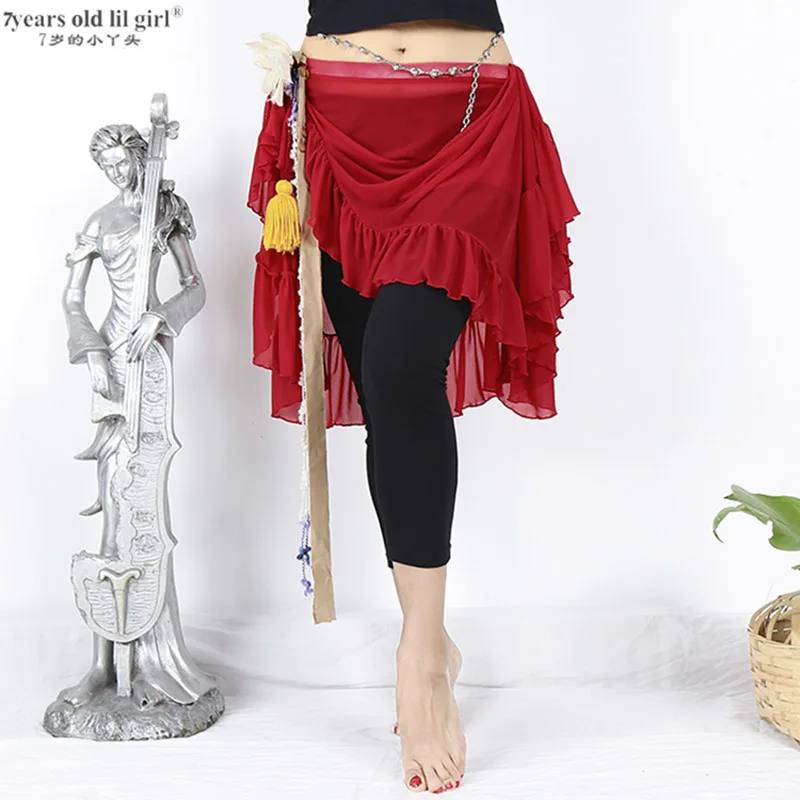 2025年新作 ベリーダンススカート メッシュ サンド 練習着 フリル付き DMM101