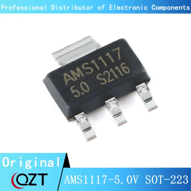 10 Stks/partij AMS1117-5.0 SOT223 AMS1117 LM1117 1117 5V 1A Sot-223 Voltage Regulator Chip Nieuwe Plek