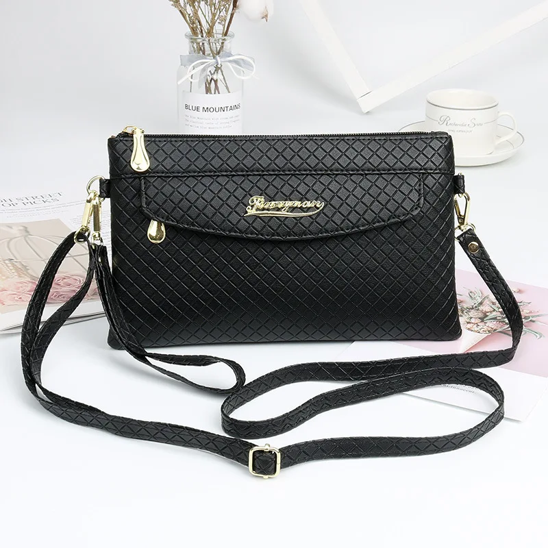 Women\'s PU Crossbody Bags Adjustable Shoulder Strap New Fashion Diamond Lattice Shoulder Bags Comfortable Wrist Strap Female Bag