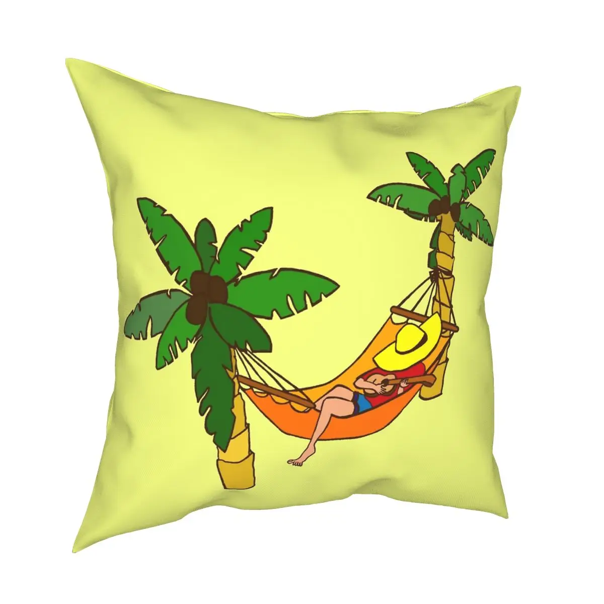 Peaceful Moment With Ukulele In Hammock Pillowcase Printed Decorative Bed Cushion Cover