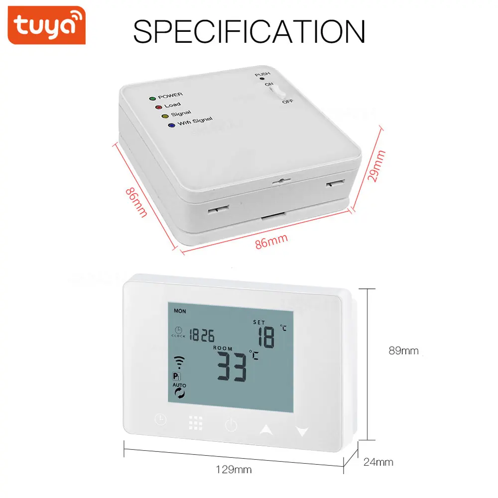 Imagem -05 - Digital Água Aquecimento Radiador Termostato Tuya Wifi e rf sem Fio Receptor Múltiplo Controlador de Temperatura Trabalhar com Alexa