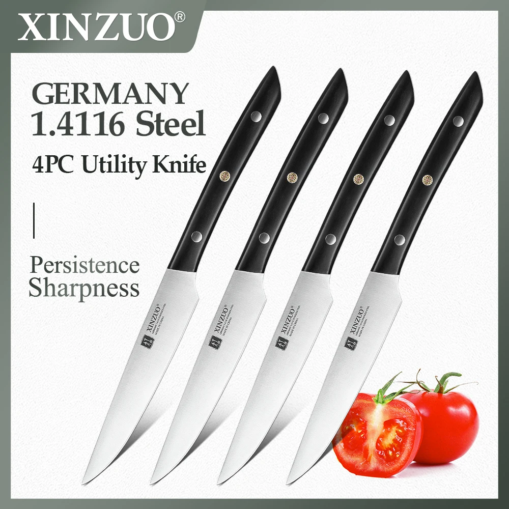 

XINZUO 5'' Inches Utility Knife1-3PCS German 1.4116 Stainless Steel Multi-Functional Professional Kitchen Cook Knife