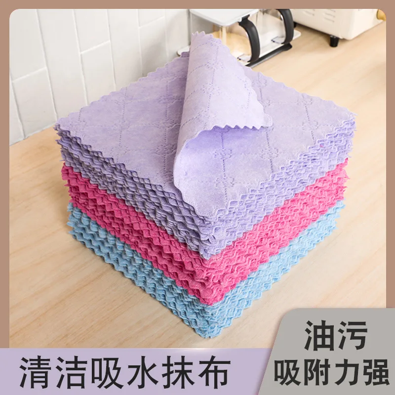 

Coconut shell microfiber dishwashing rag absorbs water and does not lint, household scouring pad, kitchen cleaning, non-oily