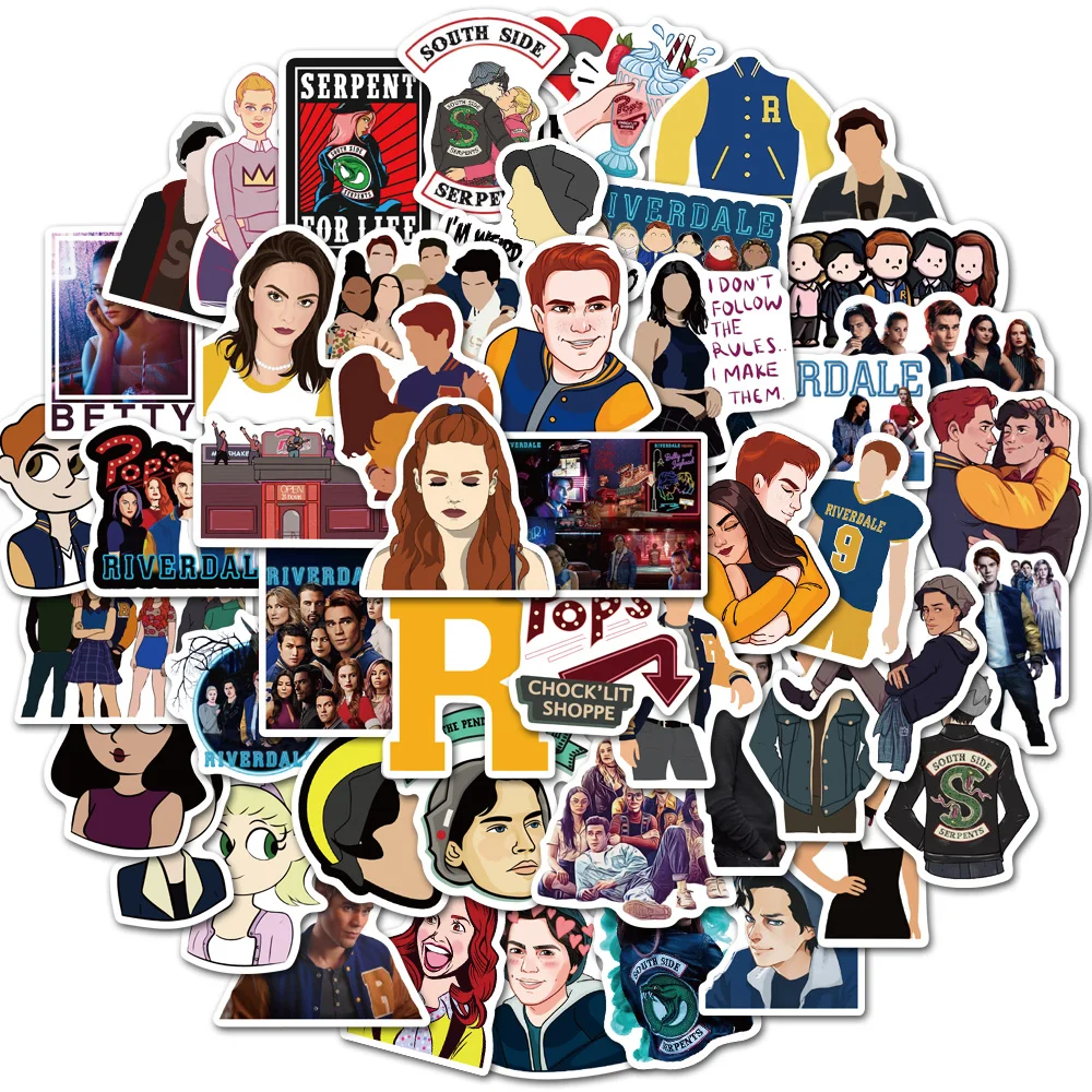 50/100pcs Riverdale Stickers Cartoon Anime Waterproof PVC Decals DIY Phone Cup Skateboard Luggage Album Kids Toy Gift