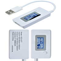 KCX-017 White Tail Ammeter LCD Display Mini USB Voltage Current Capacity Monitor Tester Meter 4-30V Detector Mobile Power Tester