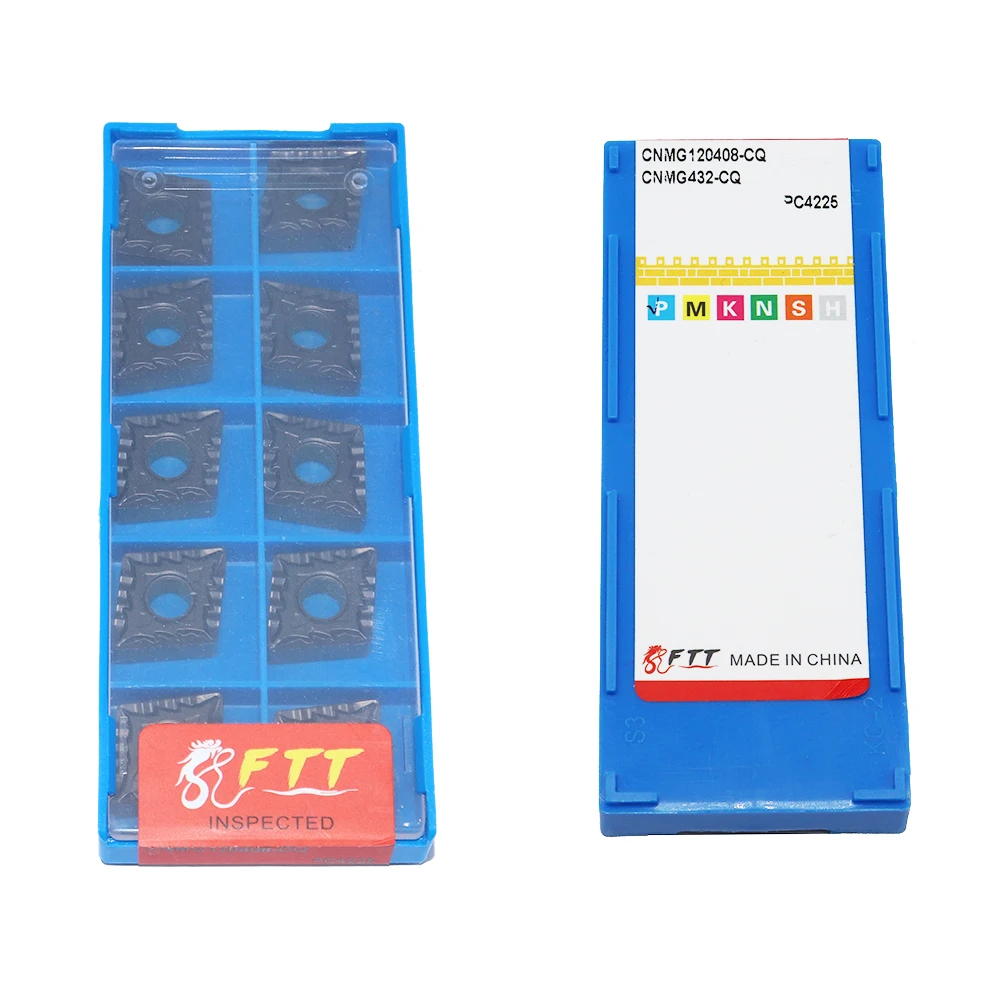 10PCS CNMG120408-CQ PC4225 카바이드 인서트 외부 선삭 공구 고품질 CNMG12 블레이드 CNC 선반 액세서리