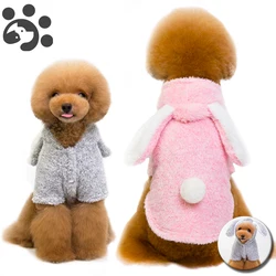 Halloween Rabbit Dog Costume Cute Clothes for Dogs Hoodie Jersey Winter Warm Fleece Dog Shirt Pet Clothes Jacket for Small Pets