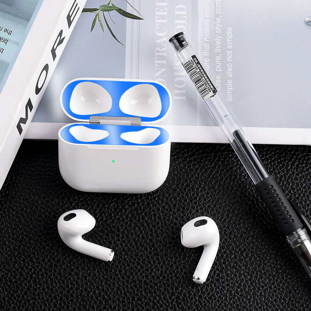 غطاء مقاوم للغبار والخدش لأجهزة airpods 3 Pro 2 2023 ملصق جلدي طبقة حماية من الغبار لأجهزة Apple AirPods 3 Pro2 ملصقات