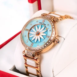 Reef Tiger/RT 2021 New Gold Watch Women Watches Steel Women's Bracelet Watches Female Waterproof Clock Relogio Feminino RGA1599