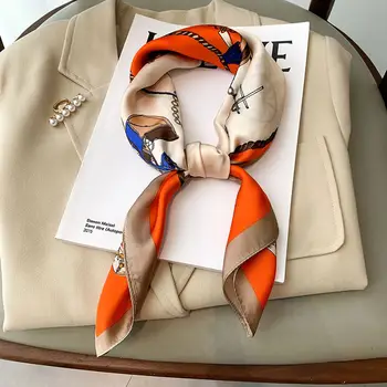 女士奢華品牌絲質緞面頭巾,動物圖案,70公分方形披肩圍巾 10 最佳銷售 寶仕迪絲巾 - №1