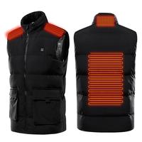 4 Places Self Heating Vest 3-speed Adjustable Temperature Heated Vest USB Charging Electric Heating Jacket Thermal Vest Man