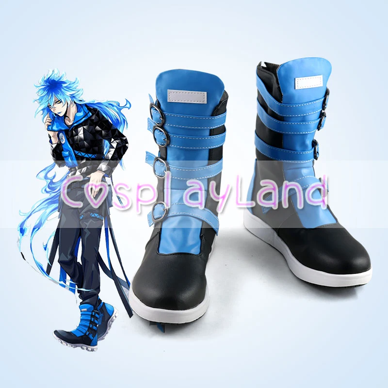 Twisted Wonderland Idia-Botas de Cosplay, zapatos azules para hombre, accesorios personalizados para fiesta de Halloween