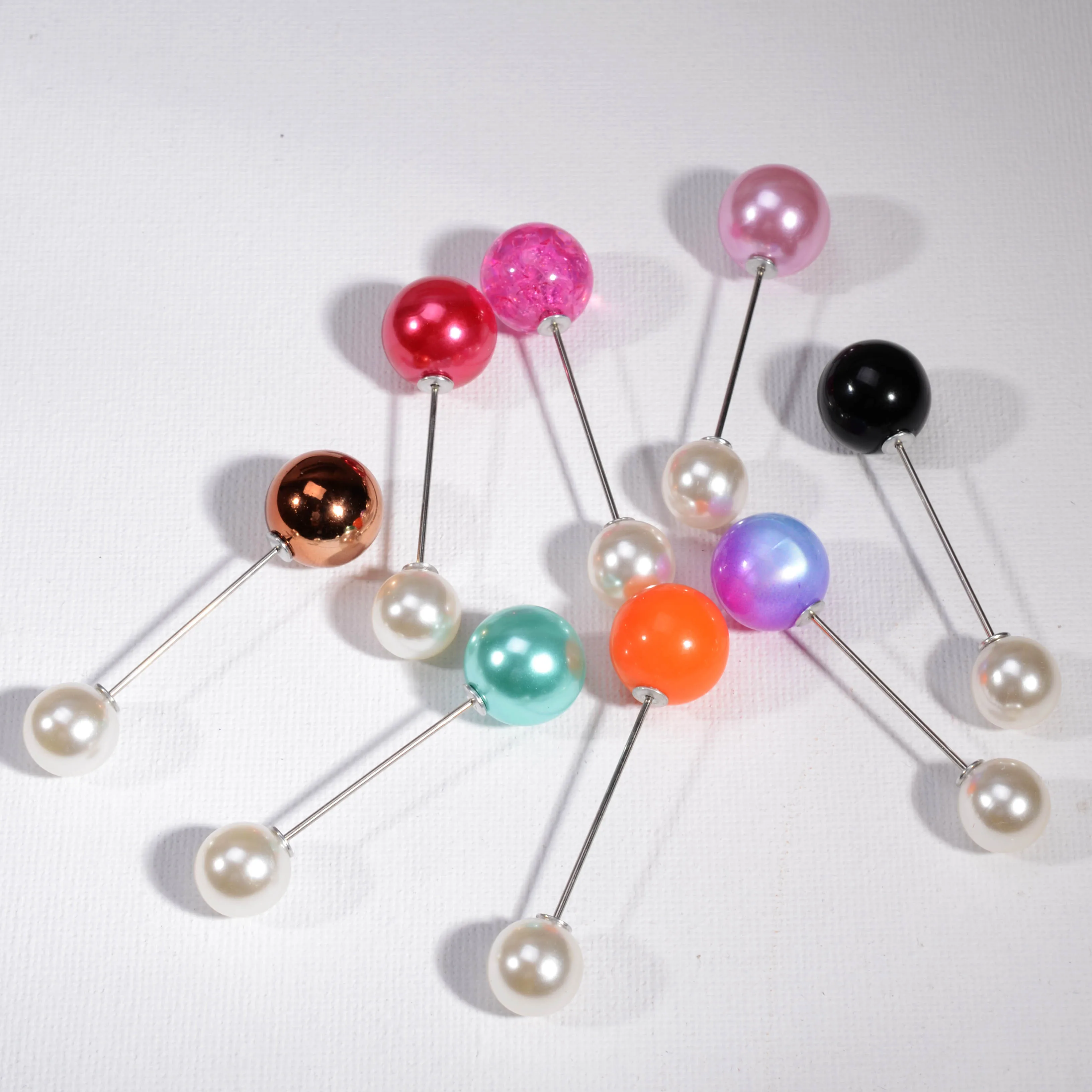 

Fashion 1Pc Ms./Girl Imitation Pearl Brooch Classic Charm High Quality Accessories Simple Color Double Pearl Brooch Joker