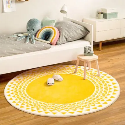 

Nordic Round Carpet for Children's Room, Lovely Chair, Non-Slip Soft Mat