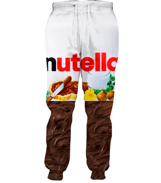 New 3D Printing Painted Nutella Food Fashion Men Women Tracksuits Crewneck Hip Hop Pants  Plus Size S-7XL Streetwear