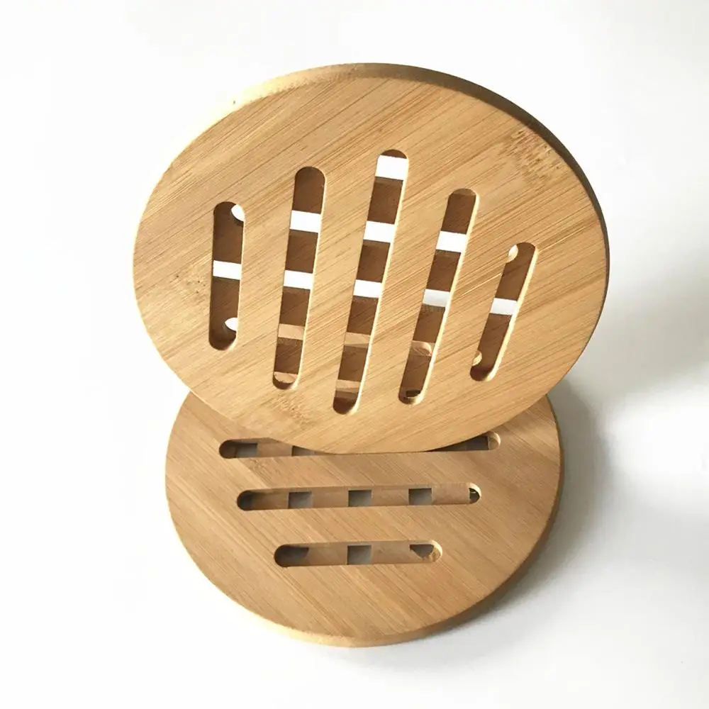 2pcs/set  Kitchen Bamboo Coasters