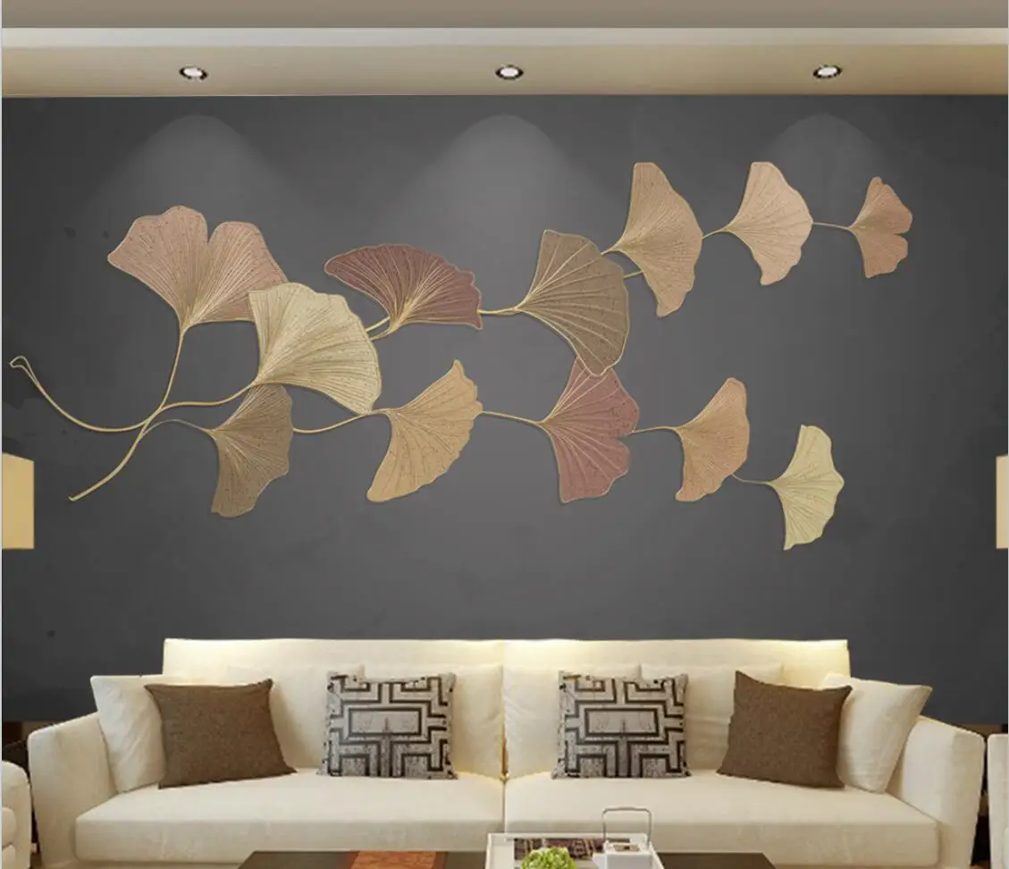 

Custom 3D Photo Wallpaper Hand painted golden leaves 3D Living Room Sofa Bedroom TV Background Wall Mural Wallpaper Home Decor