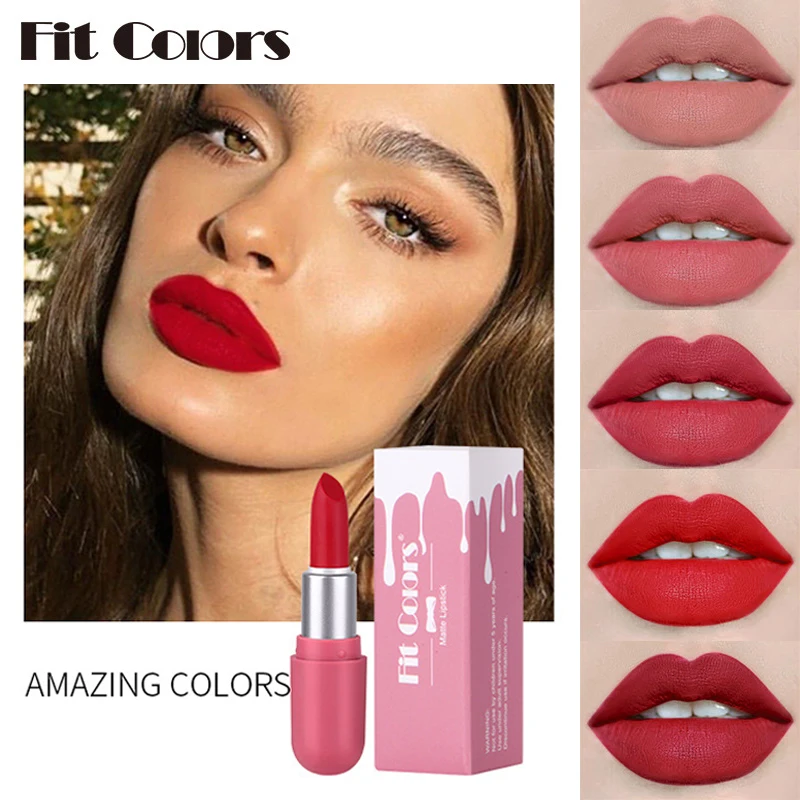 5 Colors Mini Capsule Lipsticks Waterproof Not Fading Matte Velvet Lip Stick Long Lasting Non-Stick Cup Lipstick Makeup Cosmetic