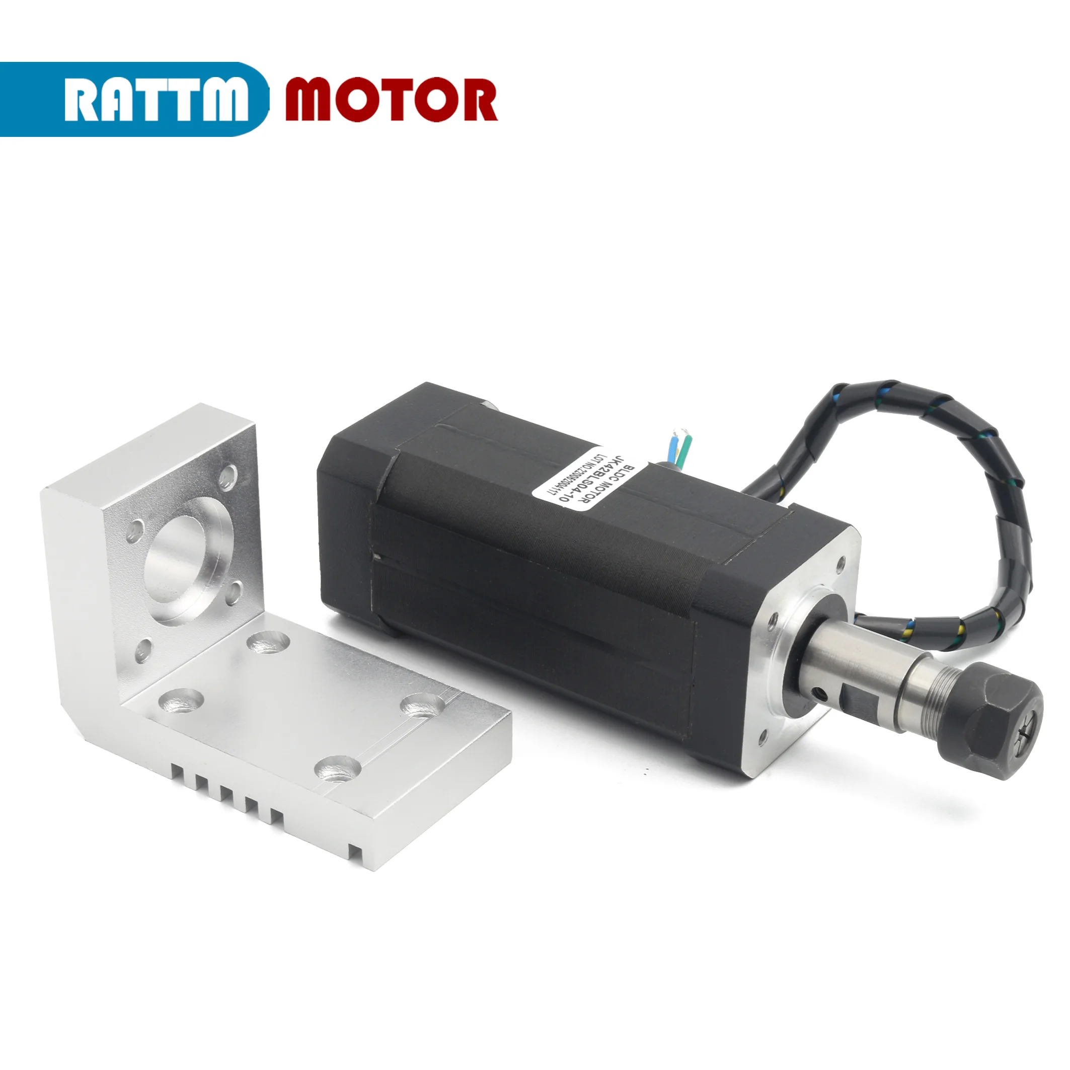 RATTM 104W 24VDC Motor Air cooled Brushless Spindle Motor ER11 +NBD200 Brushless Driver Without Hall for CNC Engraver Machine