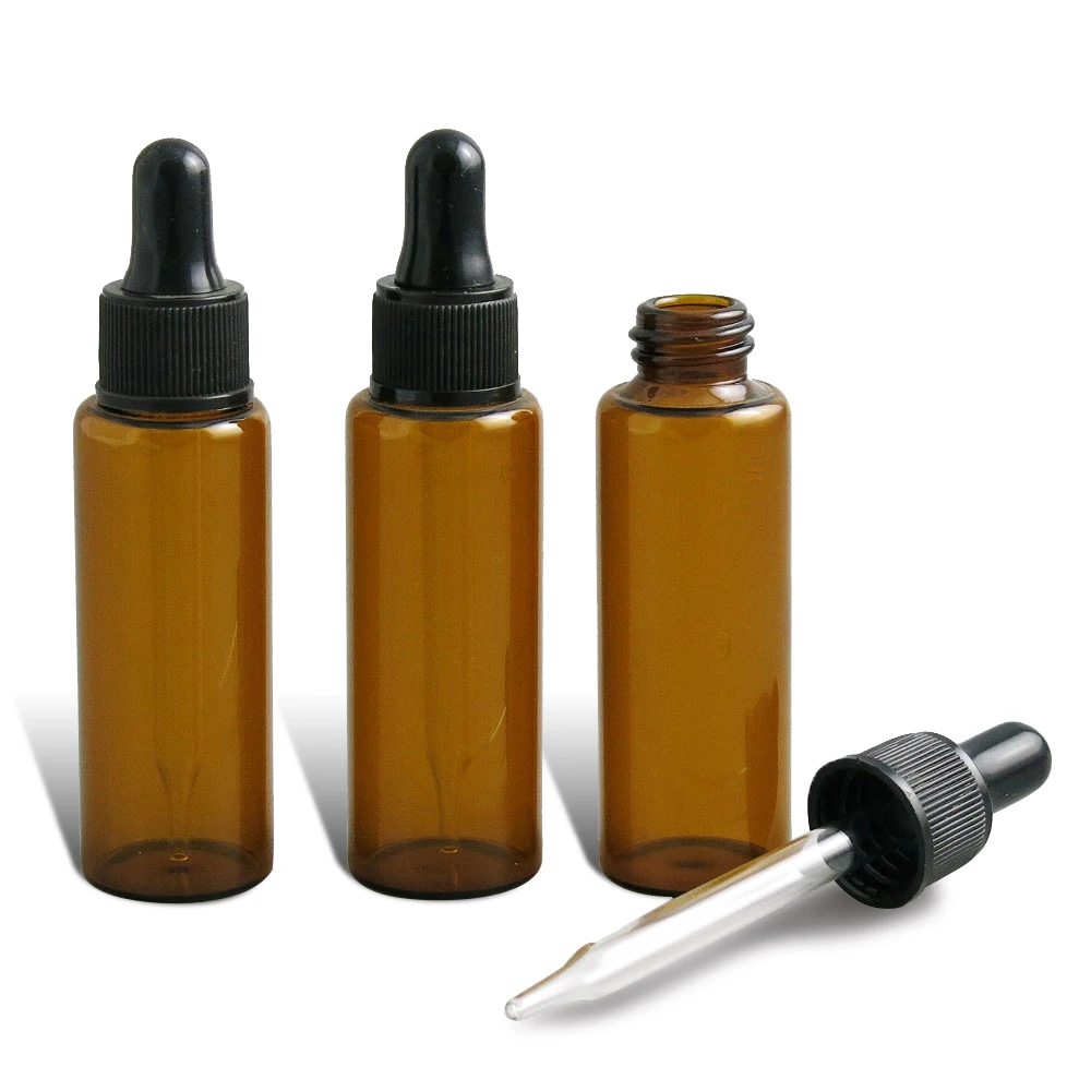 

50 x 30ml Empty Amber glass pipette dropper Bottle Vials Containers Packing 1 OZ Brown E-Liquid Dropper Bottle Pipette